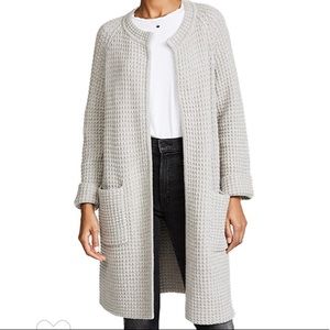 Madewell Open Front Waffle Knit Gray Cardigan